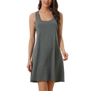 INSPIRE CHIC Women's Tank Racerback Sleeveless Nightgown - 1 of 4