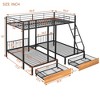 NicBex Full Over Twin Bunk Bed with Safety Guardrail and Drawers,Loft Bed with Ladder and Converts to 3 Beds,Noise Reduced Bunk Beds for Bedroom - 3 of 4