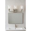 Sunset Lighting Arden 3-Light Vanity Clear Seedy Steel Round Glass 100W, Bright Satin Nickel Finish - 3 of 4