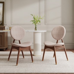 Christopher Knight Home Sarah Mid-Century Modern Wood Upholstered Dining Chair (Set of 2) - 1 of 4