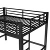 Ridstar 82.7 in. W Queen Size Metal Loft Bed with Easy-Climb Ladder & Guardrail-Black - 4 of 4