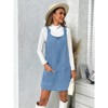 Women's Sleeveless Casual Denim Dress Crewneck Vintage Loose Jean Overall Dress with Pockets - 4 of 4