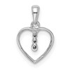 Black Bow Jewelry Three Stone .01 Ctw Diamond 10mm Heart Pendant in Sterling Silver - 3 of 4