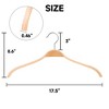 BP4U Slim Birch Wood Hangers with Non-Slip Rubber Strips, Heavy-Duty Dress Hangers with 360° Swivel Hook, Space-Saving for Shirts, Suits & Sweaters - 2 of 4