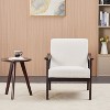 KTMBDW Mid Century Modern Accent Chair with Wood Frame, Upholstered Living Room Chairs, Reading Armchair for Bedroom Sunroom - 2 of 4