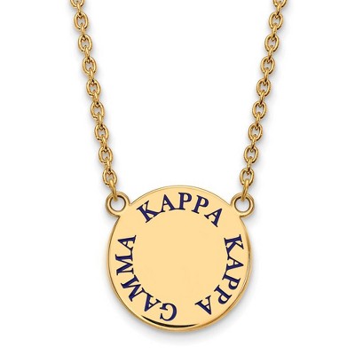 Black Bow Jewelry 14k Yellow Gold Plated Sterling Silver Kappa Kappa Gamma Greek Life Necklace 18 Inch