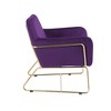 Velvet Accent Chair with Full Foam Seat and Metal Base for Living Room - 4 of 4