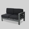 Cape Coral 5pc Aluminum Sofa Set with Cushions: Sectional Chat & Glass Table - Christopher Knight Home - 4 of 4