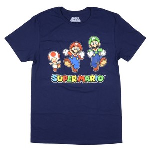 Super Mario Men's Toad Mario And Luigi Running Graphic Print T-Shirt - 1 of 3