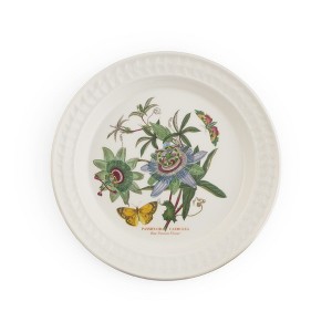 Portmeirion Botanic Garden Harmony 10.5" Dinner Plate, Papilio Amber & Blue Passion Flower, Earthenware Dish, Dishwasher & Microwave Safe - 1 of 4
