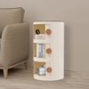 YIYIBYUS Bedside Cabinet, Modern Nightstand, 3-Tier Round Storage Cabinet - 3 of 4