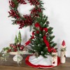 Northlight 18" White and Red Velveteen Mini Christmas Round Tree Skirt - 3 of 4