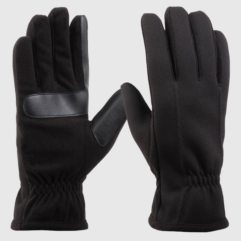 Isotoner Men's At Wrist Tech Stretch Gloves - Black, 1 of 3