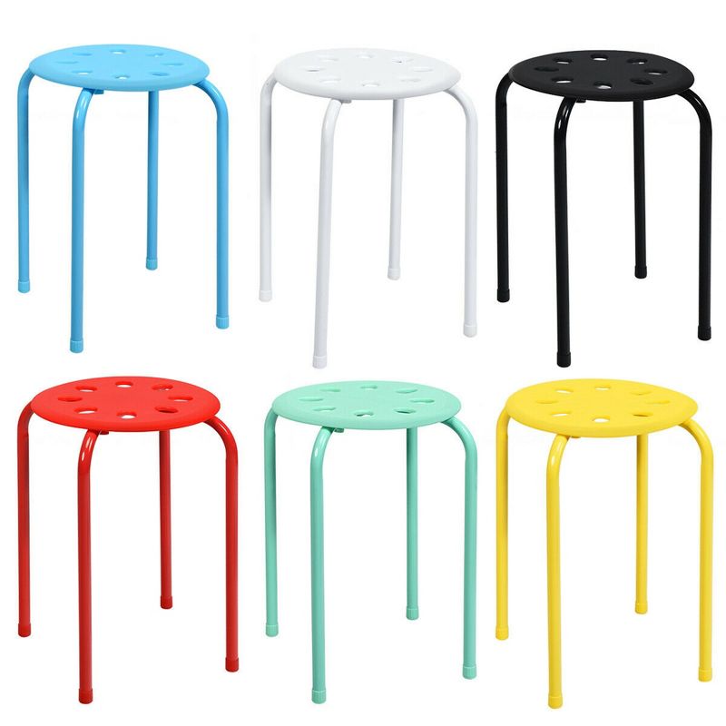 Costway Set of 6 Portable Plastic Stack Stools Backless Classroom Seating, 5 of 11
