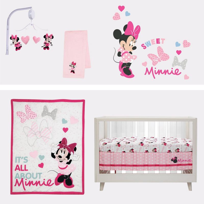 Lambs &#38; Ivy Minnie Mouse Love Fitted Crib Sheet, 4 of 5