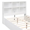 PAGED Full Size Platform Bed Modern Pine Bed Frame with 2 Storage Drawers and L-Shaped Bookcases for Bedroom, Easy Assembly - 4 of 4