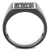 Slickblue Light Black Stainless Steel Ring with Clear Crystal, Men’s Fashion Ring, Single-Tone, Black, Size 8-13 - 4 of 4