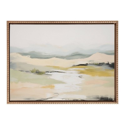 Gold Beaded Frame Abstract Landscape Canvas Wall Art, 18x24
