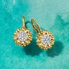 Ross-Simons 0.40 ct. t.w. White Topaz Sunflower Drop Earrings in 18kt Gold Over Sterling - 4 of 4