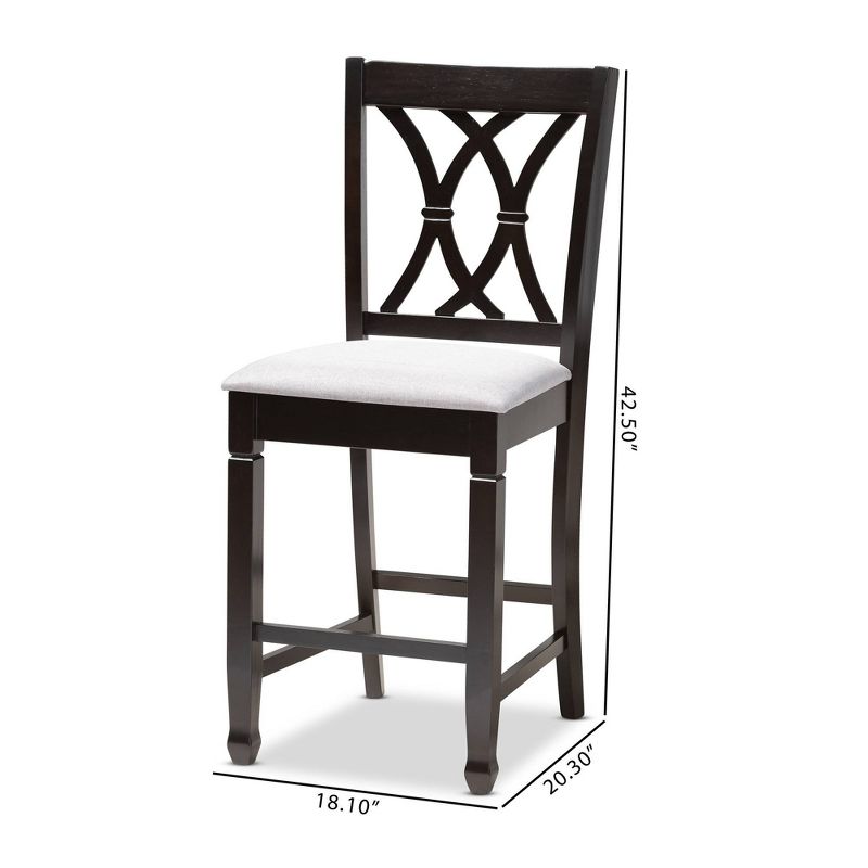 2pc Reneau Finished Wood Counter Height Pub Chairs - Baxton Studio, 5 of 9