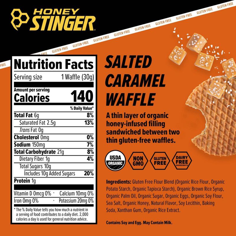 Honey Stinger Gluten Free Salted Caramel Waffle, 4 of 10