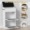 PAKASEPT 35" Farmhouse Potato Storage Bin Bread Box with Lid Rustic, Onion Organizer with Grocery Section Vegetable Organization Cabinet for Kitchen - 4 of 4