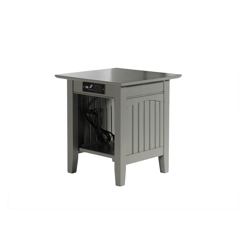Nantucket End Table with Charger Gray - AFI, 1 of 8