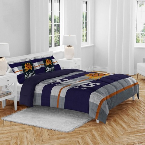 NBA Phoenix Suns Heathered Stripe Queen Bedding Set in a Bag - 3pc