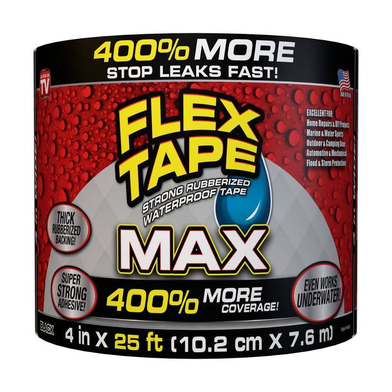 FLEX SEAL Family of Products FLEX TAPE MAX 4 in. W X 25 ft. L Black Waterproof Repair Tape, 1 of 11
