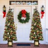 Whizmax 6Ft Potted Christmas Tree with 140 Warm Led Lights, Artificial Christmas Tree, Pencil Tree Sticky Chalk Tree Body, for Front Door, Porch - 4 of 4