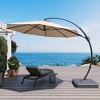 Decksplore 10ft Cantilever Umbrella Offset Umbrella with Base 360° Rotate for Pool Patio - 2 of 4