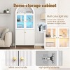 TopComfy Decorative Storage Cabinets Dome Cabinet Combination Storage Book Shelf Bookcase Storage Cabinet for Living Room, White, 36.02"*19.09"*12.99" - 3 of 4