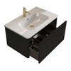 NicBex 24/30/36"Chic Striped Floating Bathroom Vanity Cabinet with Top Ceramic Sink Combo,Wall-Mounted Bathroom Cabinet,1.38"Pre-drilled Faucet - 2 of 4