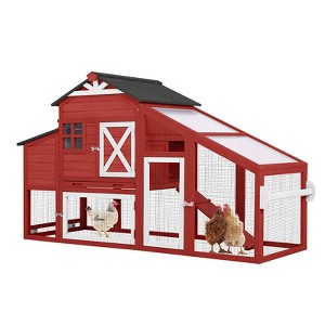 Aivituvin 73.4" Wooden Chicken Coop with Wheels 17.1ft² for 2-3 Chickens-AIR32-D/R - 1 of 4