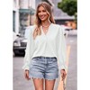 Coolmee Women's Boho Long Sleeve Shirts Dressy Casual V Neck Fall Fashion Flowy Blouses - 2 of 4