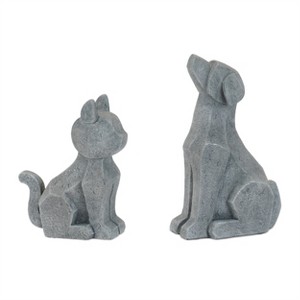 Modern Sitting Dog and Cat Figurine (Set of 4) - 1 of 3