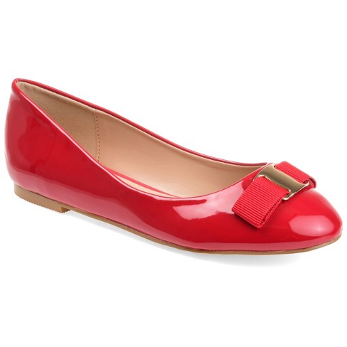 Red flat hot sale womens shoes