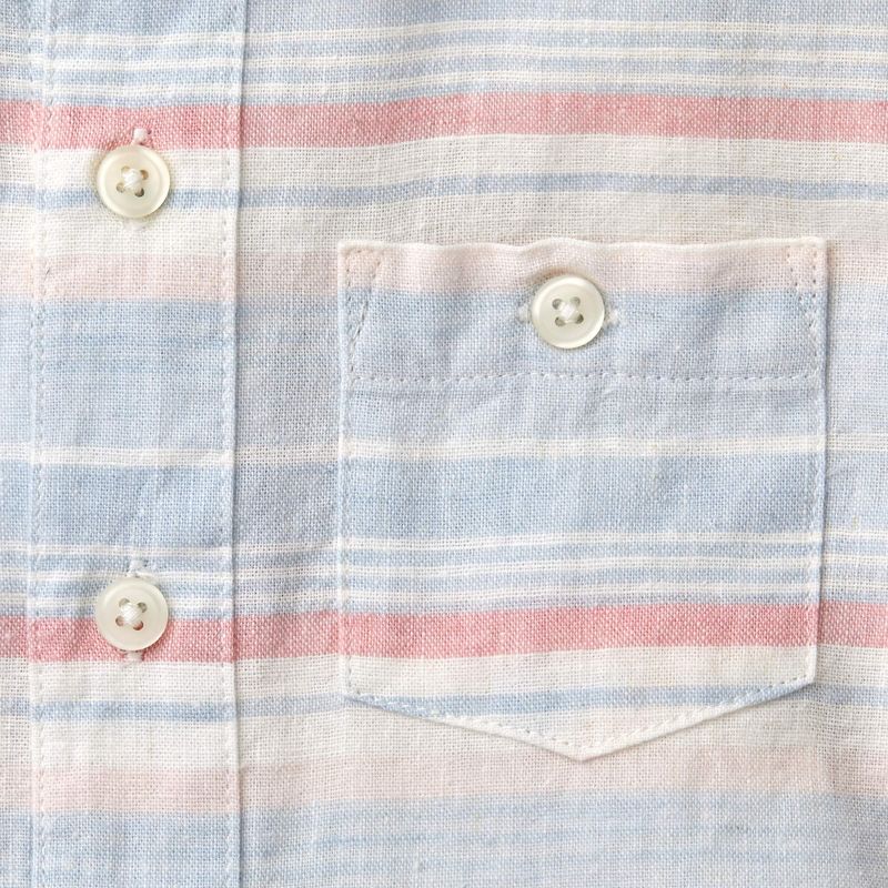 Hope & Henry Boys' Linen Short Sleeve Button Down Shirt, Kids, 3 of 7