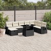 vidaXL 9 Piece Patio Sofa Set with Cushions Black and Cream Poly Rattan - without storage - 2 of 4