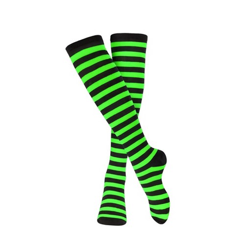 Dress Up America Cotton Knee High Socks for Adults Green Black
