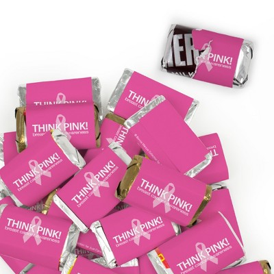41 Pcs Breast Cancer Awareness Candy Hershey's Miniatures Chocolate By Just Candy - Think Pink
