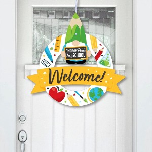 Big Dot of Happiness School Gnomes - Outdoor Teacher and Classroom Decor - Front Door Wreath - 1 of 4
