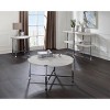 Acme Furniture Brecon Coffee Tables White Oak/Chrome Finish - 4 of 4
