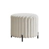 Grungis Faux Fur Round Ottoman with Black Metal Legs,Comfy Upholstered Benches,Ottoman Bench for Living Room,Bedroom - 4 of 4