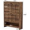 Tribesigns Shoe Cabinet for Entryway with 2 Flip Drawers, Wood Shoe Cabinet with Fluted Panel, hidden Shoe Organizer for Foyer, Hallway (Walnut) - 2 of 4