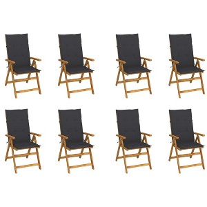 vidaXL Garden Chair Set of 8 Anthracite Solid Acacia wood Standard - 1 of 4