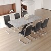7-Piece Extendable Dining Set with Rectangle Kitchen Table and 6 C-shaped Tube Armless Chairs - 4 of 4