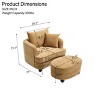 Chenille Accent Chair with Storage Ottoman, Upholstered Armchair Reaging Chair Barrel Chair - ModernLuxe - 3 of 4