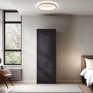 CAVINAS Wardrobe Closet,Armoire Wardrobe Closet with 3-Door and 4 Shelves,Freestanding Storage Wardrobe for Bedroom,Entryway,Dressing Room - 1 of 4