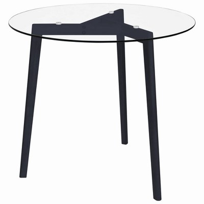 vidaXL Dining Table Transparent 31.5 in. Tempered Glass